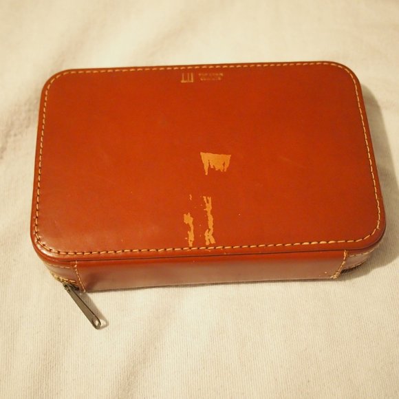 vtg DUNHILL Cowhide Leather Case Poker Chips Bridge LIAL Doberman Playing Cards - Picture 9 of 14